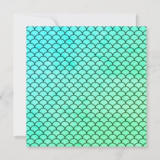 Minzgrün Mermaid Stork Babydusche einladen Einladung (Rückseite)