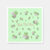 Minzgrün mit hübsch rosa Blume Serviette (Vorderseite)