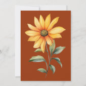 Minzgrün-orange-gelbe Sonnenblume Save the Date Einladung (Rückseite)