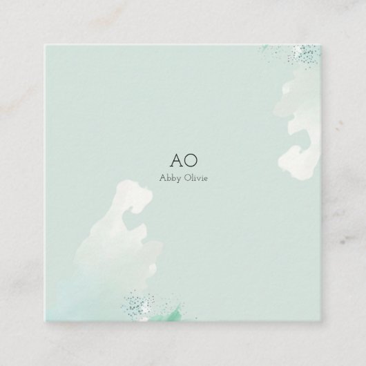 Minzgrün Quadratische Visitenkarte (Vorderseite)