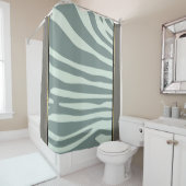 Minzgrün, Schwarz und Minzgrün Duschvorhang (Beispiel)