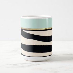 Minzgrün, Schwarz und Zebra Kaffeetasse