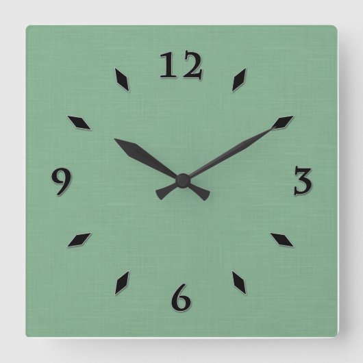 Minzgrün solide strukturiert quadratische wanduhr (Vorderseite)