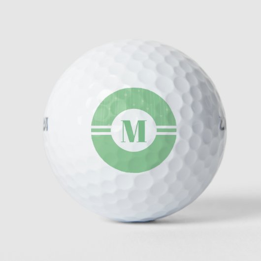 Minzgrün Streifen Monogramm Pastellfarben minimal Golfball (Vorderseite)