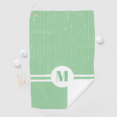 Minzgrün Streifen Monogramm Pastellfarben minimal Golfhandtuch (Insitu)