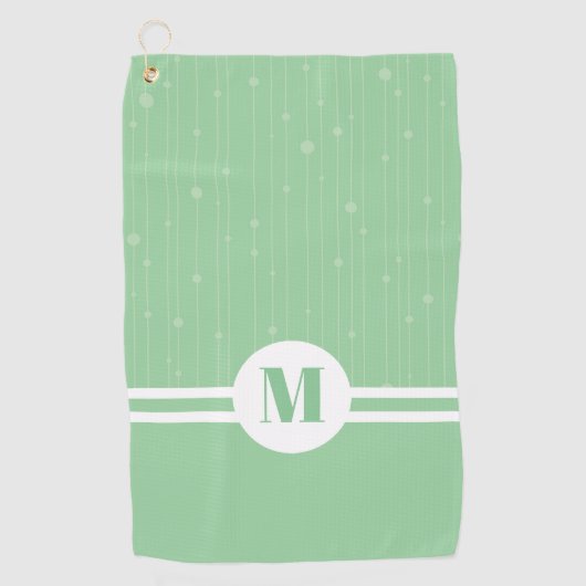 Minzgrün Streifen Monogramm Pastellfarben minimal Golfhandtuch (Vorderseite)