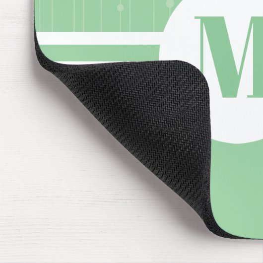 Minzgrün Streifen Monogramm Pastellfarben minimal Mousepad (Ecke)