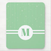 Minzgrün Streifen Monogramm Pastellfarben minimal Mousepad (Vorne)