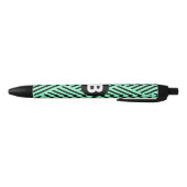 Minzgrün trendiges Chevron-Muster Monogramm Kugelschreiber (Unterseite)