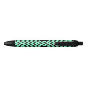 Minzgrün trendiges Chevron-Muster Monogramm Kugelschreiber (Rückseite)