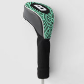 Minzgrün trendy Chevron-Muster Monogramm Golf Headcover (angewinkelt)