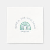 Minzgrün und blau-tönige Teller aus Regenbogenpapi Serviette (Vorderseite)