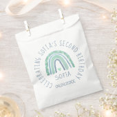 Minzgrün und blauer Boho Regenbogen Geschenktütchen (Ausgeschnitten)