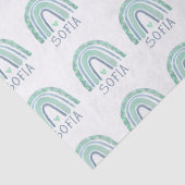 Minzgrün und blauer Boho Regenbogen Seidenpapier (Detail)