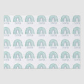 Minzgrün und blauer Boho Regenbogen Seidenpapier (Vorderseite)