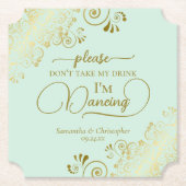 Minzgrün und Gold Nehmt mir nicht die Hochzeit mei Untersetzer (Vorderseite)