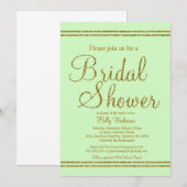 Minzgrün und Goldbridal Polterabend Einladung (Vorne/Hinten)