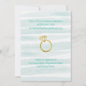 Minzgrün und goldenes Brautparty Einladung (Rückseite)