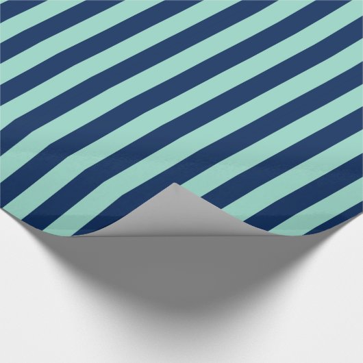 Minzgrün und Marschstreifen Geschenkpapier (Ecke)