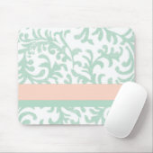 Minzgrün und Pfirsichrosa Blumenmuster Mousepad (Mit Mouse)