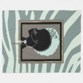 Minzgrün und schwarzer Zebradruck auf Punk Fleecedecke (Vorderseite (Horizontal))