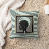 Minzgrün und schwarzer Zebradruck Kissen (Decke)