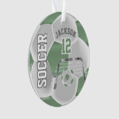 Minzgrün und Weiß personalisieren ⚽ Fußball-Ball Ornament (Vorderseite)