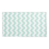 Minzgrün und weiß Zickzack Muster Kissenbezug (Rückseite)