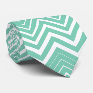 Minzgrün und weiß Zigzag Zickzack Krawatte