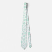 Minzgrün und weiße Blumengestelle Krawatte (Vorderseite)