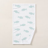 Minzgrün und weißer Wasserfisch Badhandtuch Set (Handtuch)