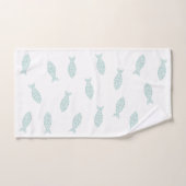 Minzgrün und weißer Wasserfisch Badhandtuch Set (Handtuch)