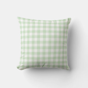 Minzgrün und weißes Gingham-Muster geprüft Kissen