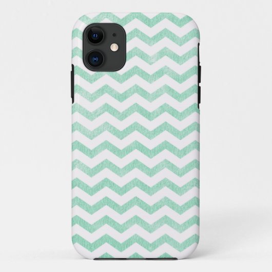 Minzgrün und Zickzack Muster Case-Mate iPhone Hülle (Rückseite)