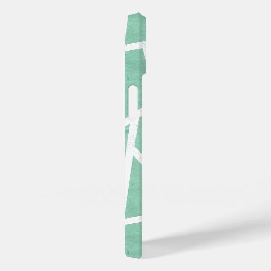 Minzgrün-weiße Mosaikmuster Case-Mate iPhone Hülle (Rückseite / Rechts)