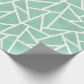 Minzgrün-weiße Mosaikmuster Geschenkpapier (Ecke)