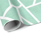 Minzgrün-weiße Mosaikmuster Geschenkpapier (Rolleneckpunkt)