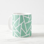 Minzgrün-weiße Mosaikmuster Kaffeetasse (Vorderseite Links)