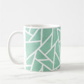 Minzgrün-weiße Mosaikmuster Kaffeetasse (Links)
