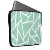 Minzgrün-weiße Mosaikmuster Laptopschutzhülle (Vorne Rechts)