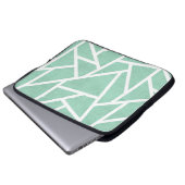 Minzgrün-weiße Mosaikmuster Laptopschutzhülle (Vorne Knopf)
