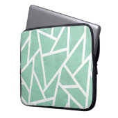 Minzgrün-weiße Mosaikmuster Laptopschutzhülle (Vorderseite Links)