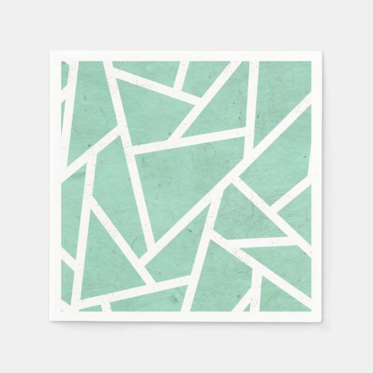 Minzgrün-weiße Mosaikmuster Serviette (Vorderseite)