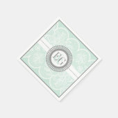 Minzgrün, weiße Spitzen-Trauung Serviette (Ecke)