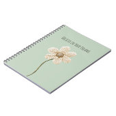 Minzgrüne Creme-Faux-Strickblume Notizblock (Linke Seite)