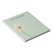 Minzgrüne Creme-Faux-Strickblume Notizblock (angewinkelt)