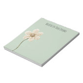 Minzgrüne Creme-Faux-Strickblume Notizblock (Rotiert)