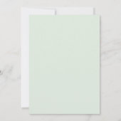 Minzgrüne Florale Hochzeit Einladung (Rückseite)