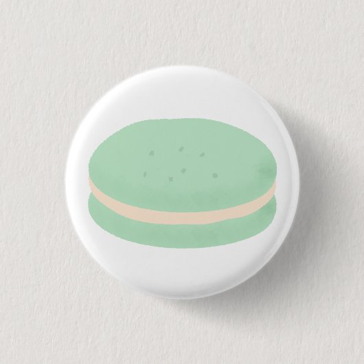 Minzgrüne französische Macaron-Gebäck-Geschenke Button (Vorderseite)