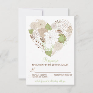 Minzgrüne Frühlingsherzblumen RSVP-Antwortkarte RSVP Karte
